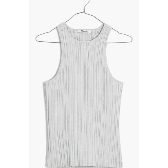 Madewell Tops - NWT Madewell The Signature Shimmer Knit Cutaway Sweater Tank Gray Size M